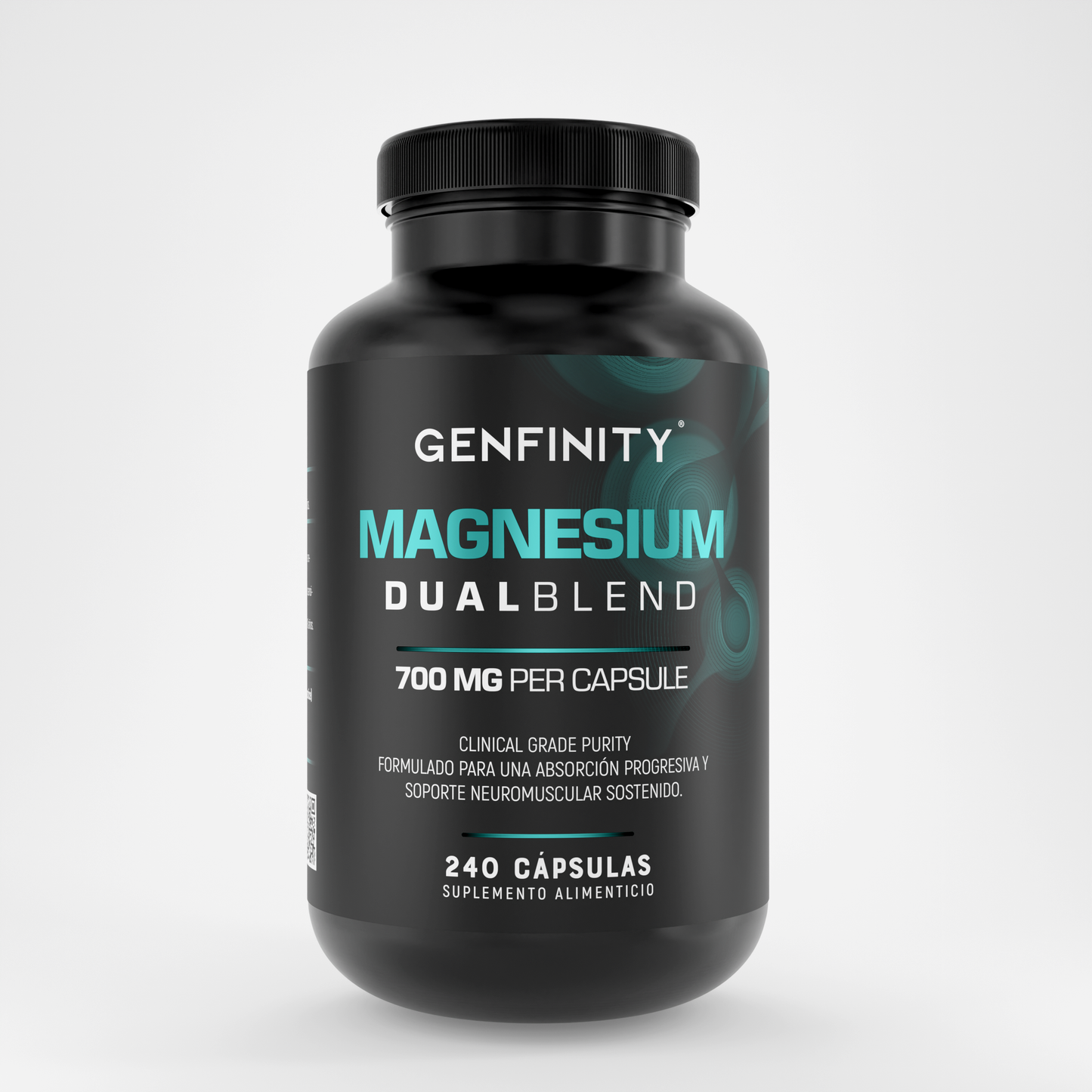 Magnesio Dual Blend 700 mg – 240 Cápsulas | Magnesio Citrato y Glicinato de Alta Absorción | Fórmula de Pureza Clínica