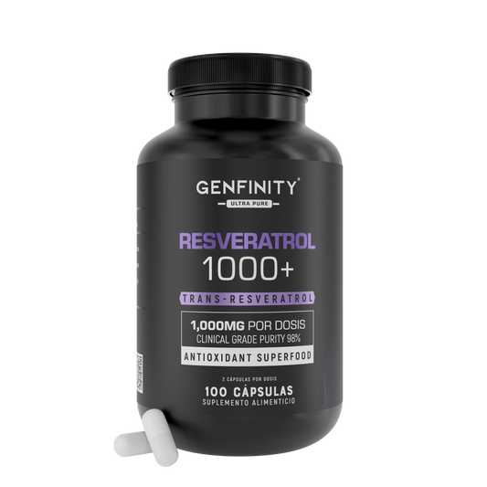 Resveratrol 98% Pureza | 1000 mg Reales por Dosis | 100 Cápsulas | Antioxidante Avanzado | Alta Potencia – Sin Rellenos ni Mezclas
