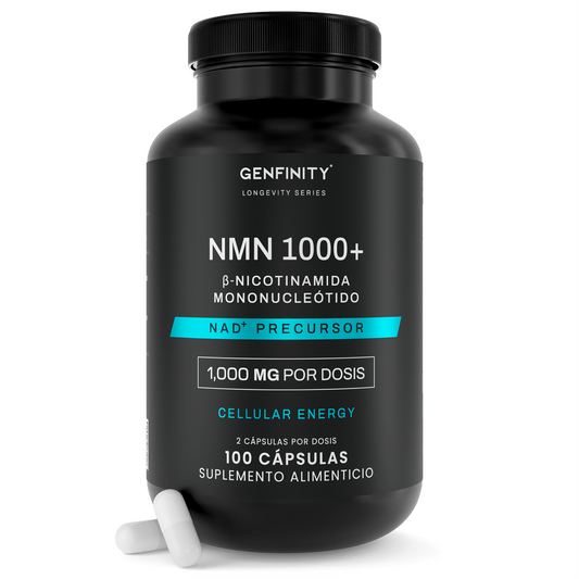 NMN Ultra Pure | 1,000 mg Reales por Dosis | 100 Cápsulas | Energía Celular y Longevidad Avanzada | Alta Absorción | Sin Rellenos ni Mezclas - Calidad Premium