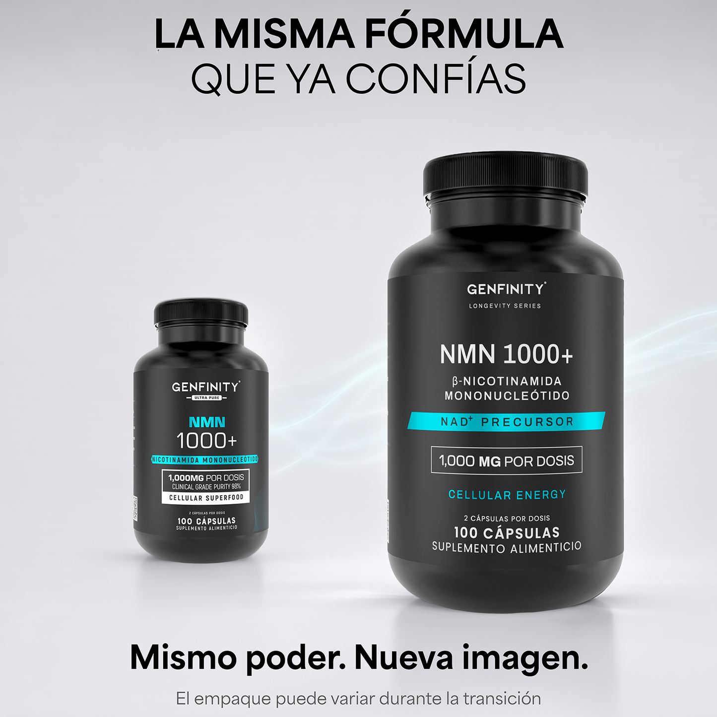 NMN Ultra Pure | 1,000 mg Reales por Dosis | 100 Cápsulas | Energía Celular y Longevidad Avanzada | Alta Absorción | Sin Rellenos ni Mezclas - Calidad Premium