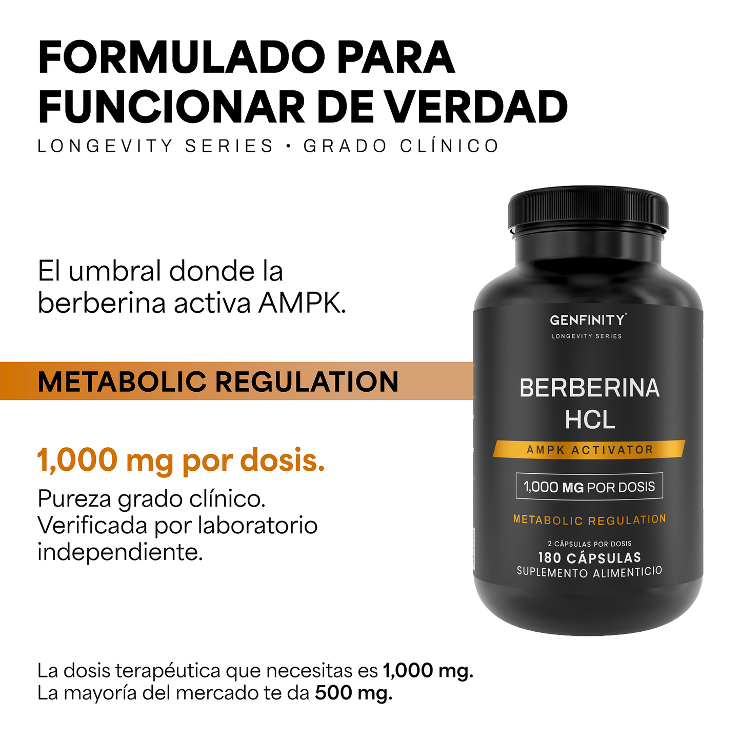 Genfinity Berberina Longevity Series Cápsulas 180 Cáps