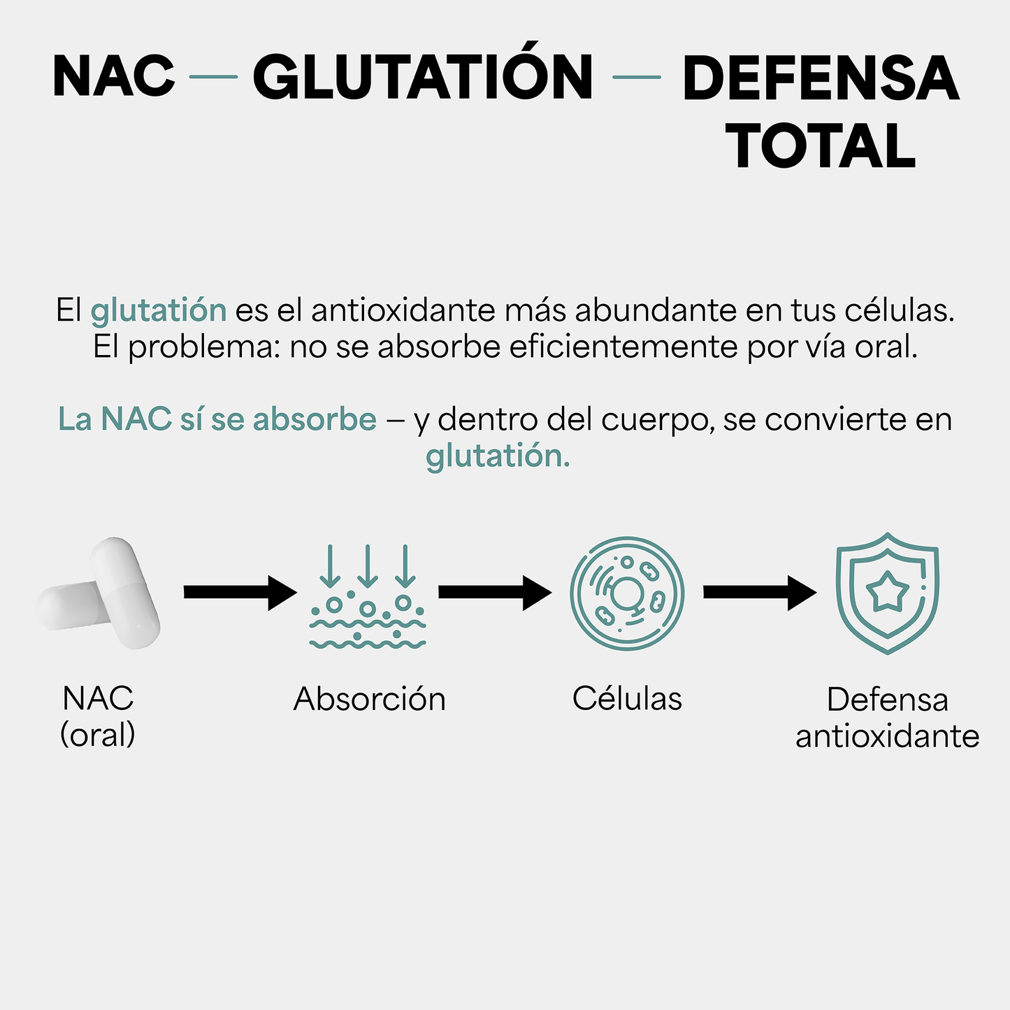 Genfinity N-Acetil Cisteína (NAC) 1,000 mg por Dosis, 180 Cápsulas, Pureza ≥98% Grado Clínico, Suplemento Alimenticio