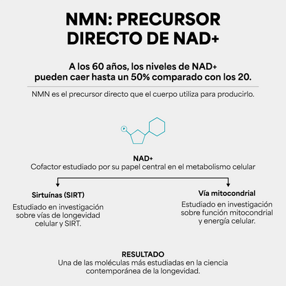 NMN Ultra Pure | 1,000 mg Reales por Dosis | 100 Cápsulas | Energía Celular y Longevidad Avanzada | Alta Absorción | Sin Rellenos ni Mezclas - Calidad Premium