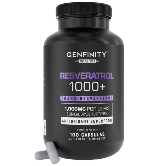 Resveratrol 98% Pureza | 1000 mg Reales por Dosis | 100 Cápsulas | Antioxidante Avanzado | Alta Potencia – Sin Rellenos ni Mezclas