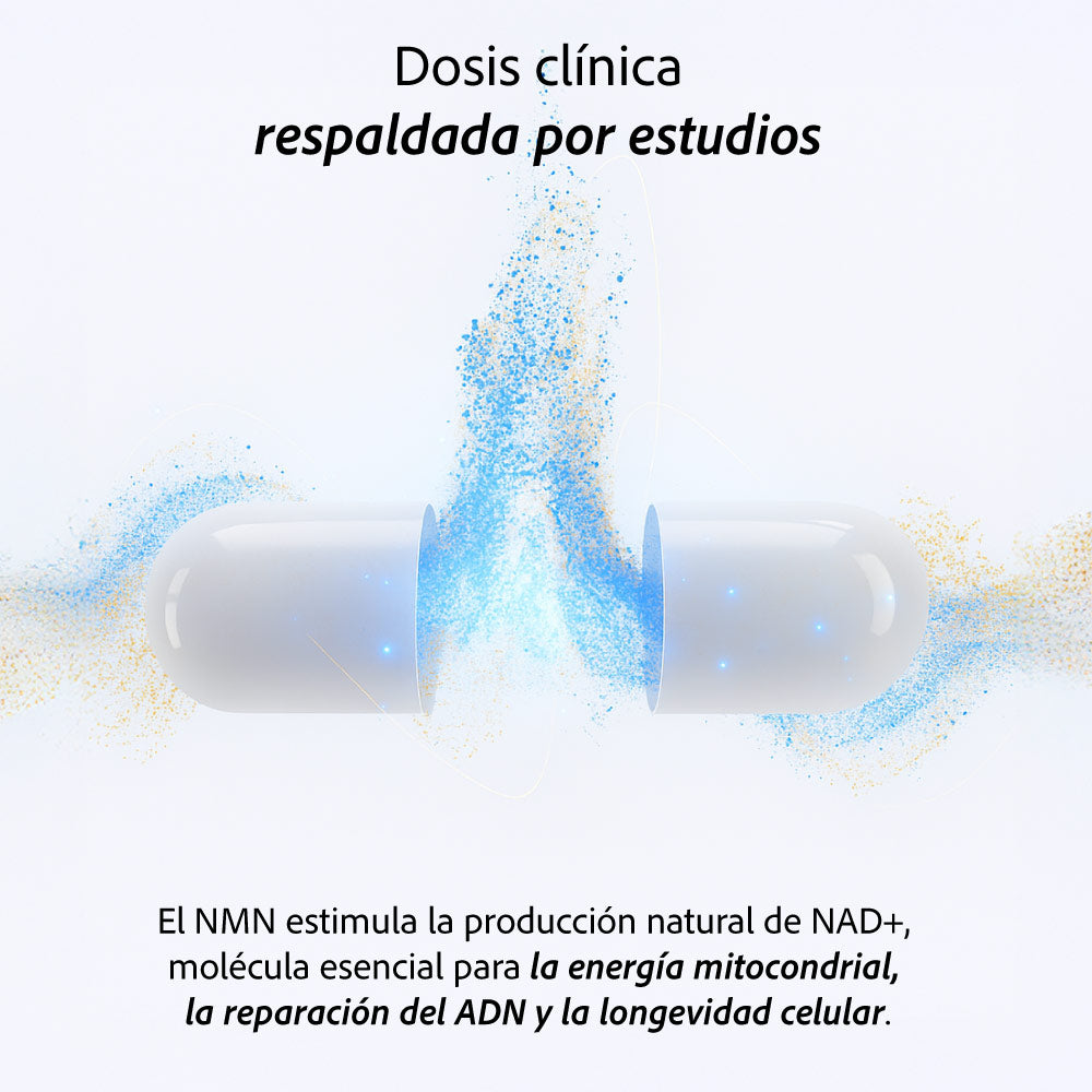 NMN Ultra Pure | 1,000 mg Reales por Dosis | 100 Cápsulas | Energía Celular y Longevidad Avanzada | Alta Absorción | Sin Rellenos ni Mezclas - Calidad Premium