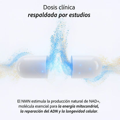 NMN Ultra Pure | 1,000 mg Reales por Dosis | 100 Cápsulas | Energía Celular y Longevidad Avanzada | Alta Absorción | Sin Rellenos ni Mezclas - Calidad Premium