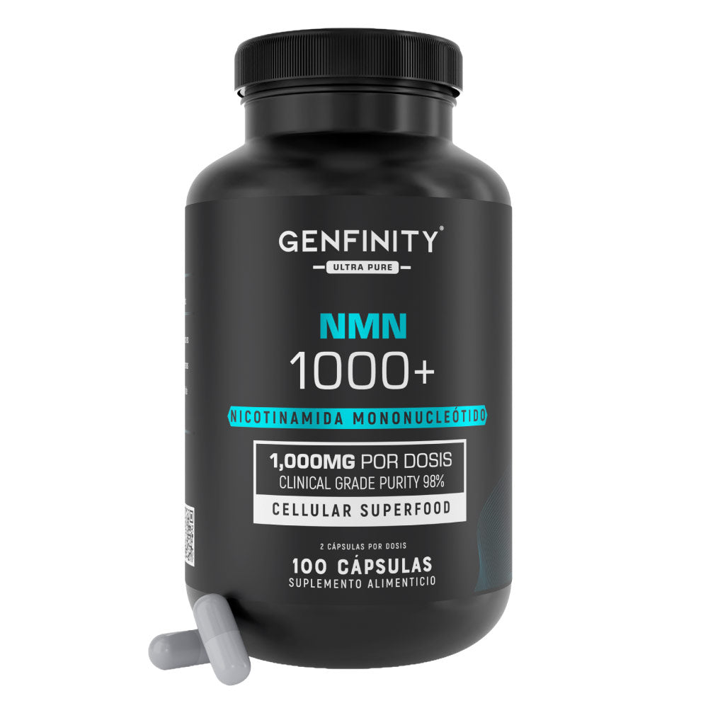NMN Ultra Pure | 1,000 mg Reales por Dosis | 100 Cápsulas | Energía Celular y Longevidad Avanzada | Alta Absorción | Sin Rellenos ni Mezclas - Calidad Premium
