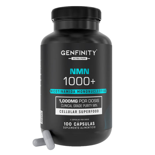 NMN Ultra Pure | 1,000 mg Reales por Dosis | 100 Cápsulas | Energía Celular y Longevidad Avanzada | Alta Absorción | Sin Rellenos ni Mezclas - Calidad Premium